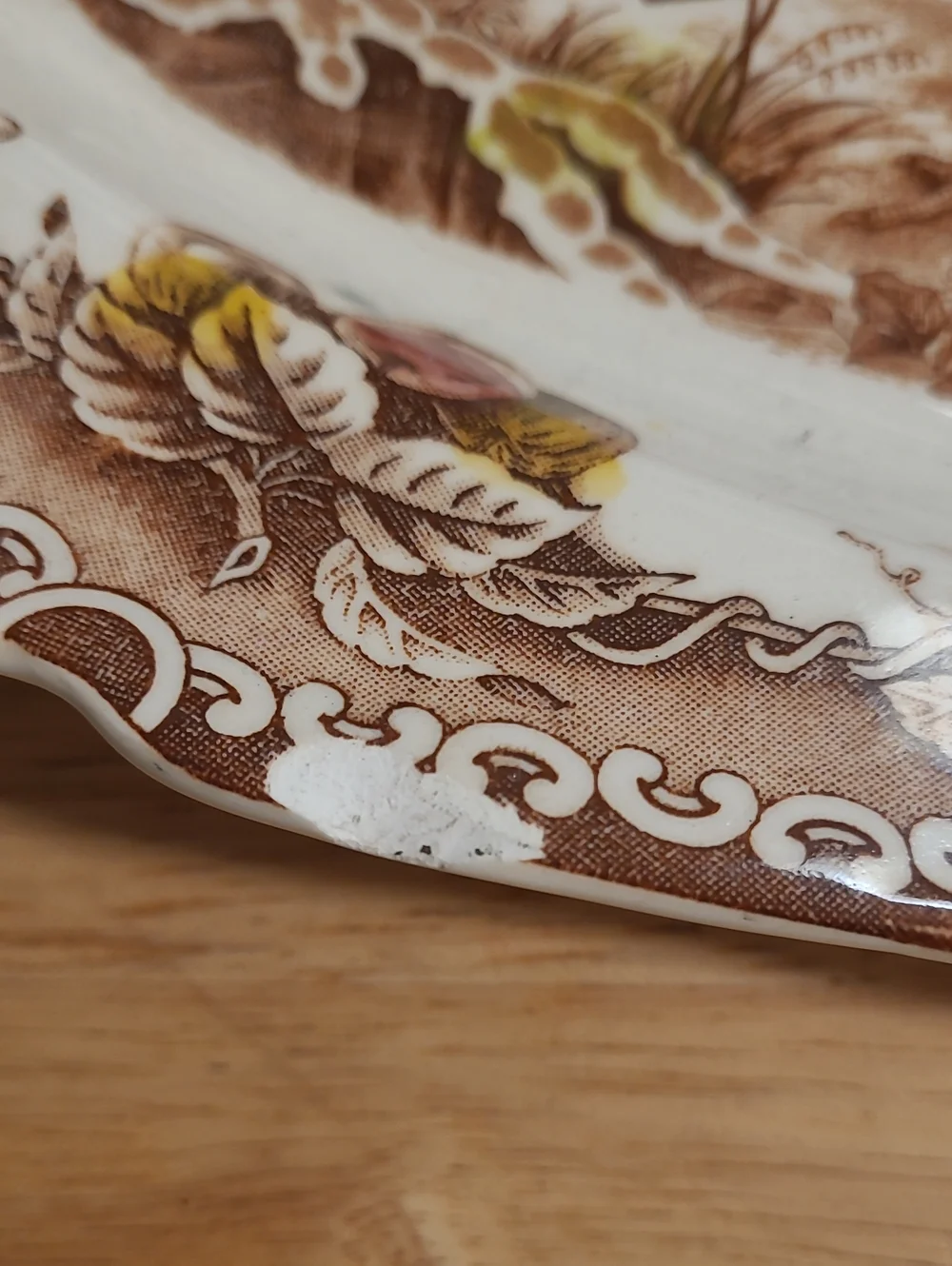 Decorative Turkey Ceramic Serving Platter - Brown & Multicolor